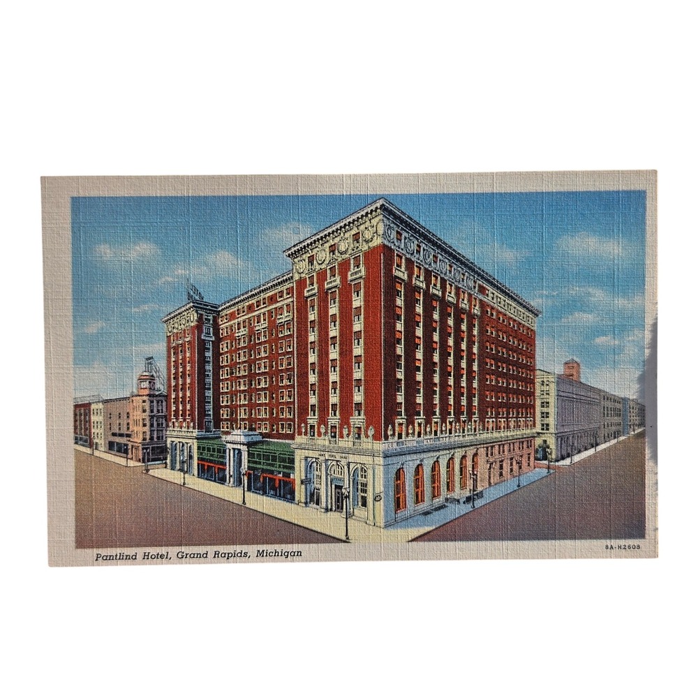 Pantlind Hotel Grand Rapids Michigan Vintage Linen Postcard 8A-H2608